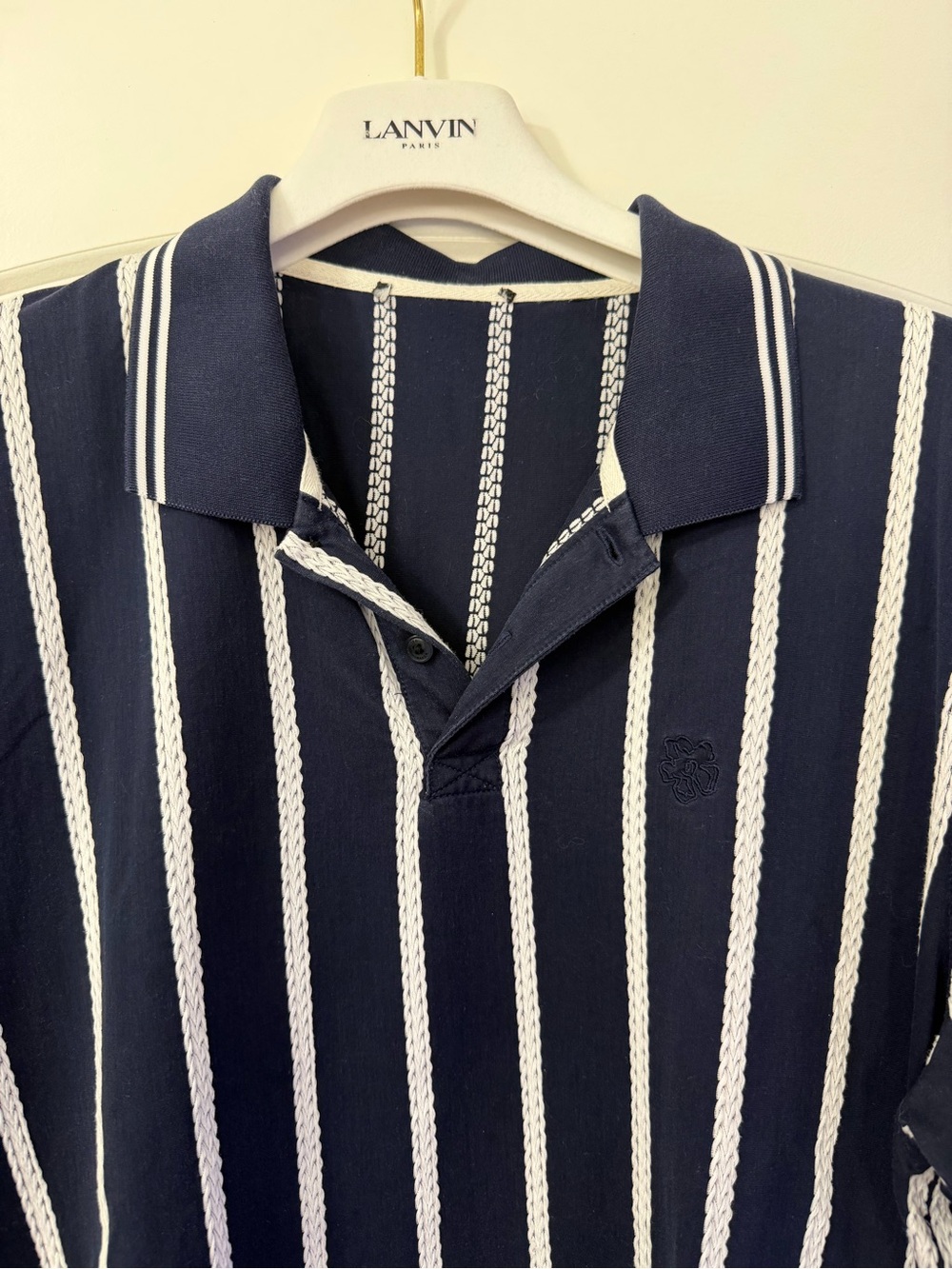 Ted Baker Navy & White Vertical Stripe Polo - Picture 2 of 8